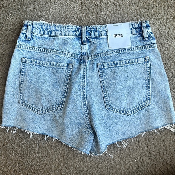 Garage Blue Jean Shorts High-Waisted Distressed - Picture 4 of 7